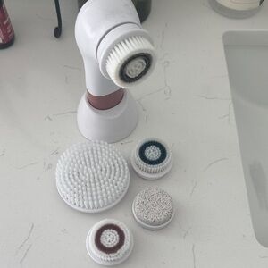 White Facial Cleansing Brush with Attachments